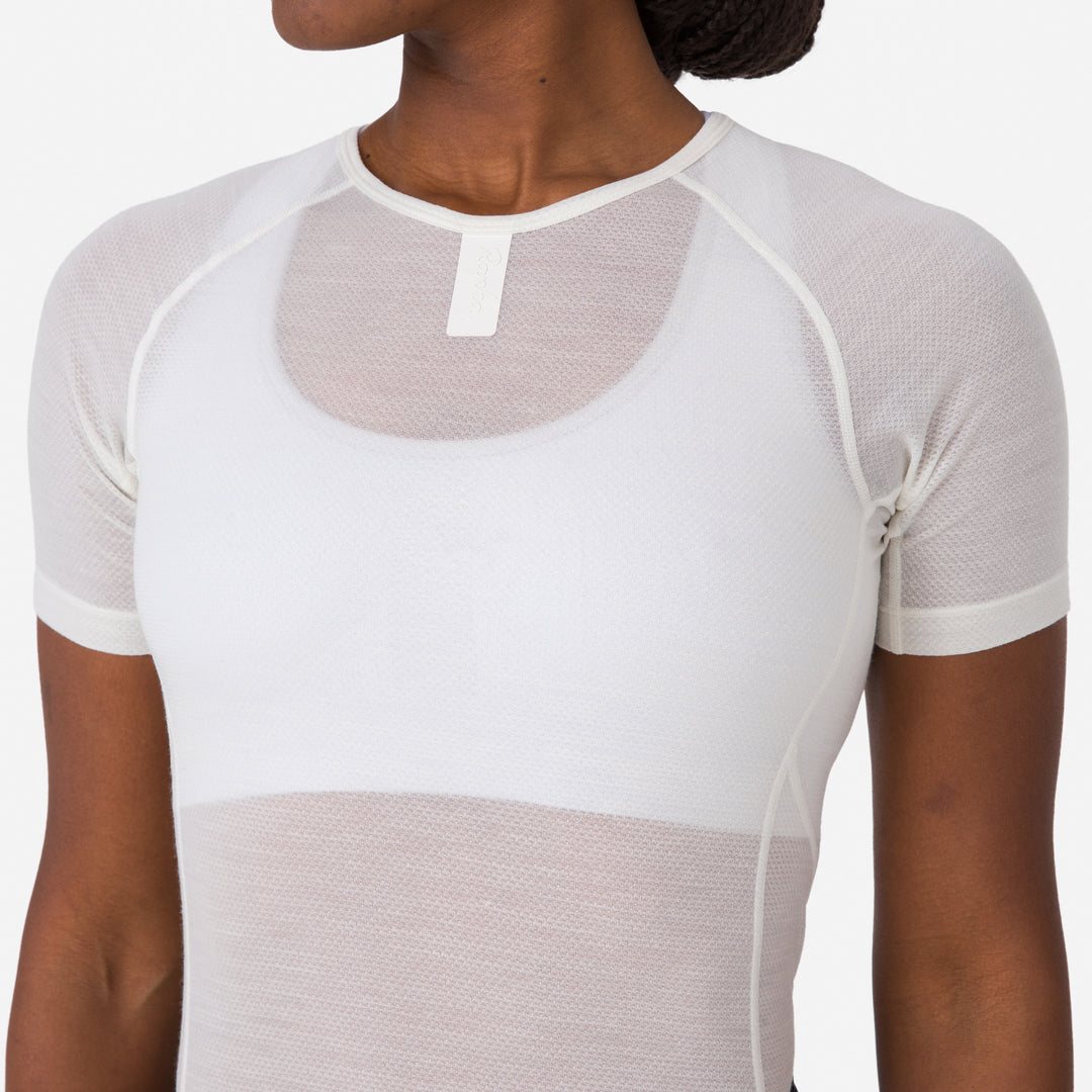 Rapha Women's Merino Lightweight Base Layer - Short Sleeve (Cream/White) - Dragonspine Cycling