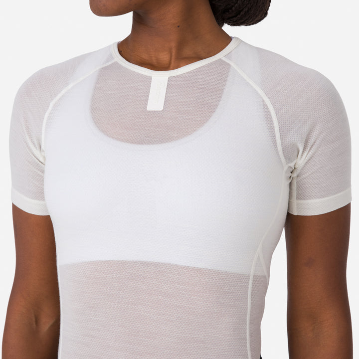 Rapha Women's Merino Lightweight Base Layer - Short Sleeve (Cream/White) - Dragonspine Cycling