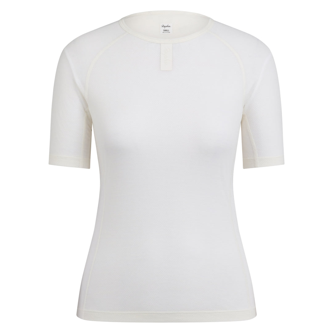Rapha Women's Merino Lightweight Base Layer - Short Sleeve (Cream/White) - Dragonspine Cycling