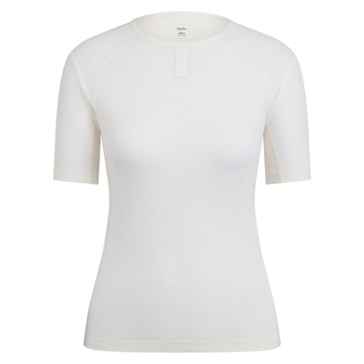 Rapha Women's Merino Lightweight Base Layer - Short Sleeve (Cream/White) - Dragonspine Cycling