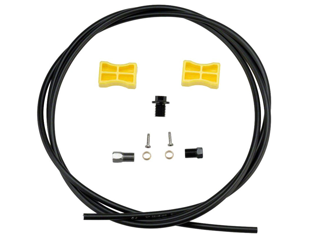 Disc Hose and Parts Shimano Shimano SM-BH90-JKS High Pressure Disc Brake Hose Kit - Straight Caliper Caliper Connector 1700mm BLK Light Goldenrod