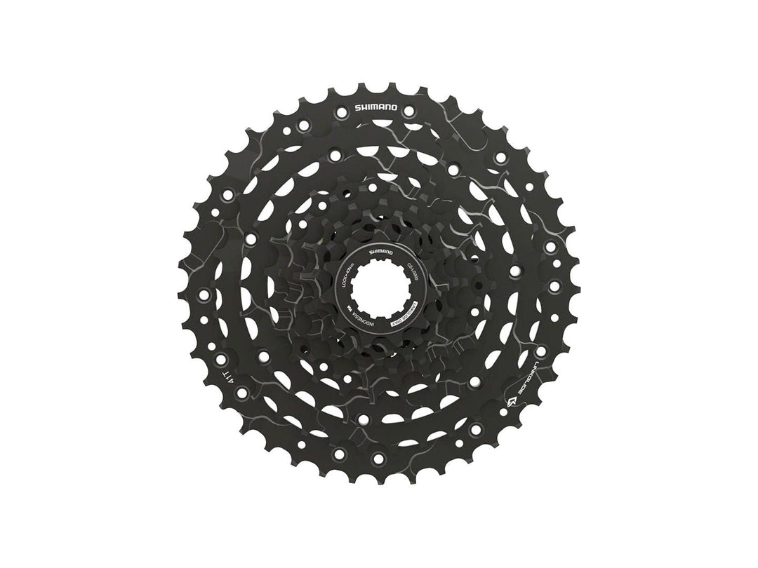 Cassettes and Cogs Shimano Shimano CUES  CS-LG300-9 Cassette - 9-Speed 11-41t LINKGLIDE Black Dark Slate Gray