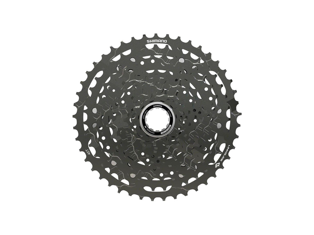 Cassettes and Cogs Shimano Shimano CUES  CS-LG400-11 Cassette - 11-Speed 11-45t LINKGLIDE Black Dark Slate Gray