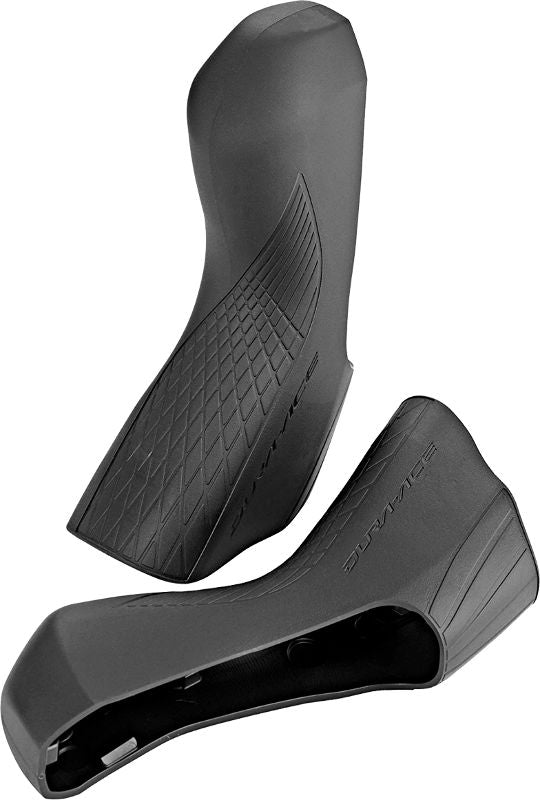 Brake Lever Hood Shimano Shimano Dura-Ace ST-R9120 STI Lever Hoods Black Pair Dark Slate Gray