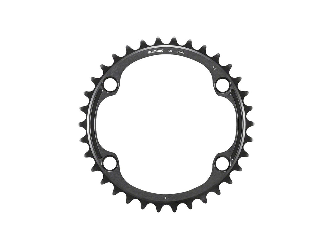 Chainrings Shimano Shimano Dura-Ace FC-R9200 12-Speed Chainring - 36t Asymmetric 110 BCD BLK NH Dark Slate Gray