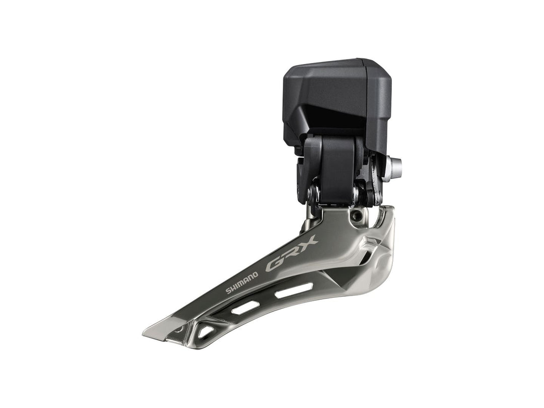 Front Derailleurs and Parts Shimano Shimano GRX FD-RX825 Di2 Front Derailleur - 2x12-Speed Braze-on Down Swing For 46-48t Max BLK/Silver Dark Slate Gray