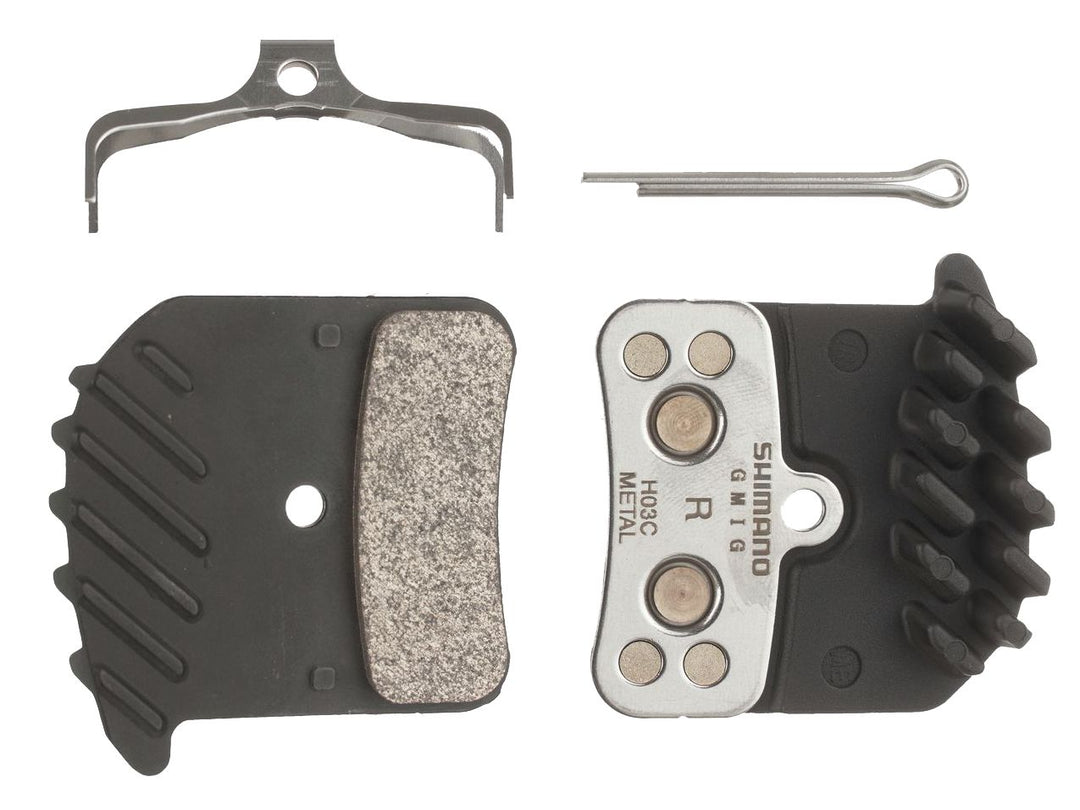 Disc Brake Pads Shimano Shimano H03C-MF Disc Brake Pad Spring - Metal Compound Finned Aluminum Backplate One Pair Dark Slate Gray