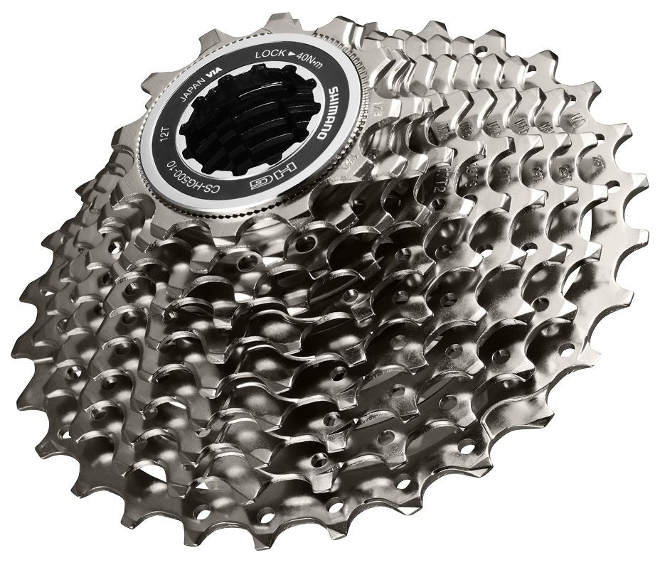 Cassettes and Cogs Shimano Shimano CS-HG500 Cassette - 10-Speed 11-34t Silver Dark Slate Gray