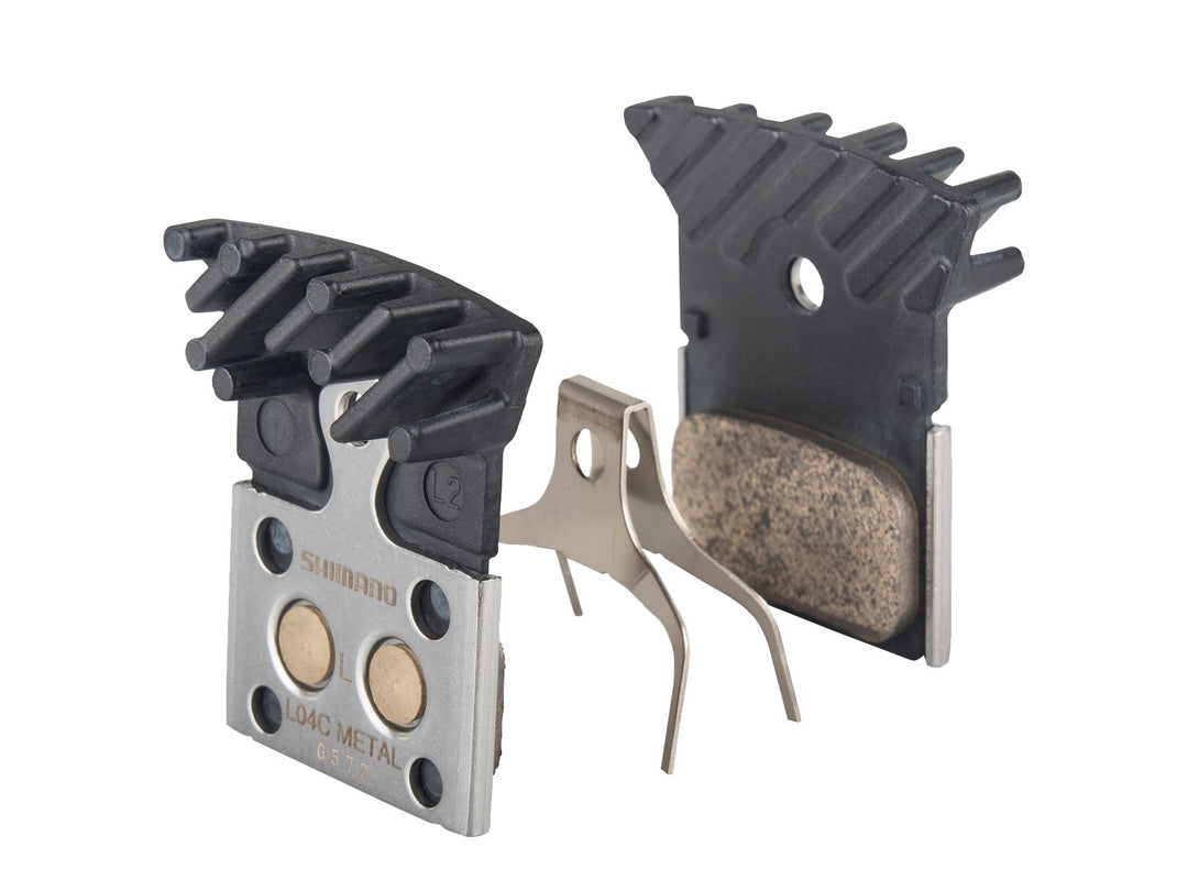 Disc Brake Pads Shimano Shimano L04C-MF Disc Brake Pads Springs - Metal Compound Finned Alloy Stainless Steel Back Plate One Pair Dark Slate Gray