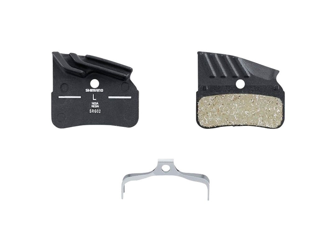 Disc Brake Pads Shimano Shimano N03A-RF Disc Brake Pad Spring - Resin Compound Finned Alloy Back Plate One Pair Dark Slate Gray