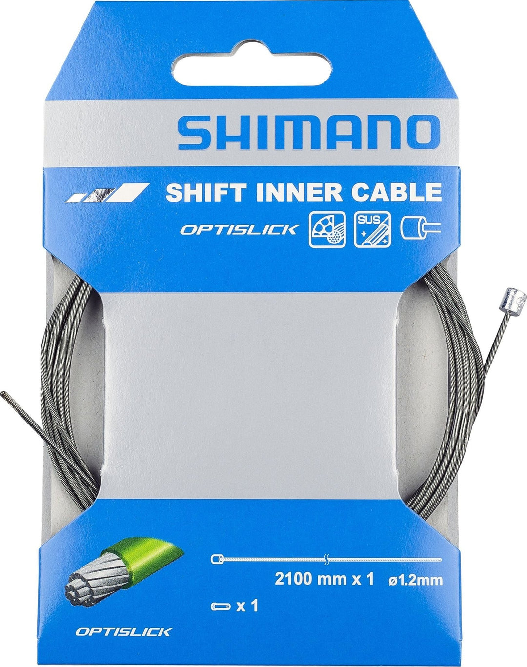 Cables and Housing Shimano Shimano Optislick Derailleur Cable 1.2 x 2000mm Light Gray