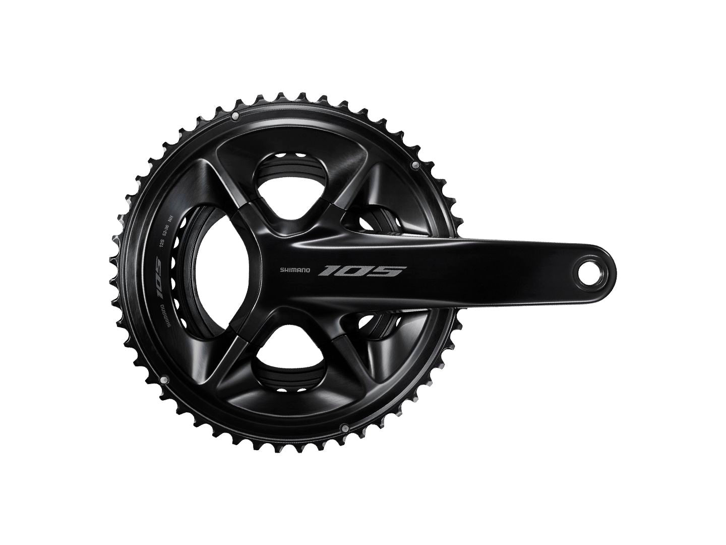 Shimano 105 FC-R7100 Crankset - 172.5mm 12-Speed 52/36t 110 Asymmetric BCD Hollowtech II Spindle Interface BLK