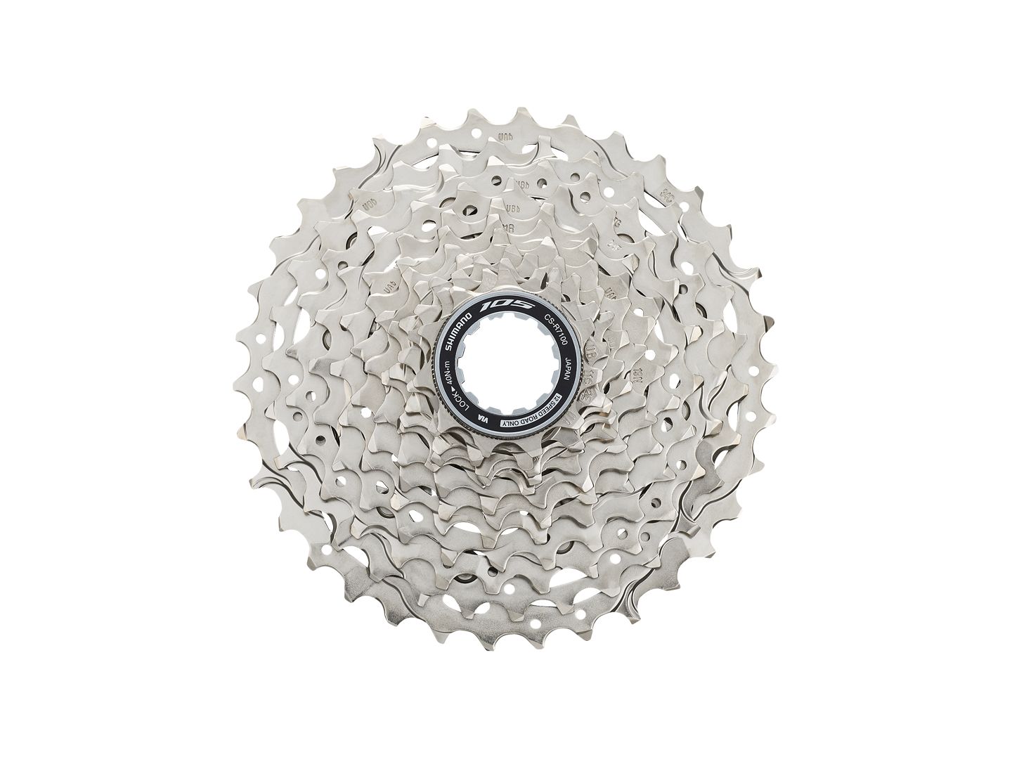 Shimano 105 CS-R7101-12 Cassette - 12-Speed 11-34t HG L2 Silver