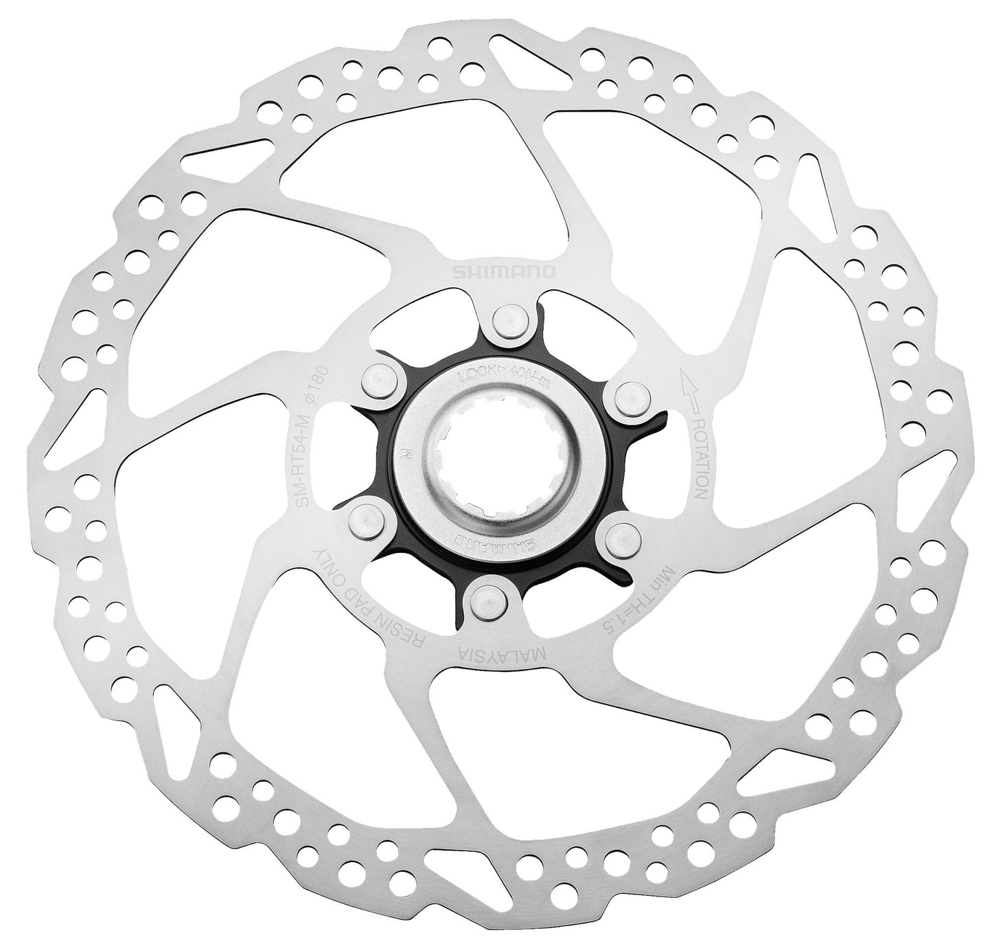 Shimano Deore SM-RT54-S Disc Brake Rotor - 160mm Center Lock For Resin Pads Only Silver