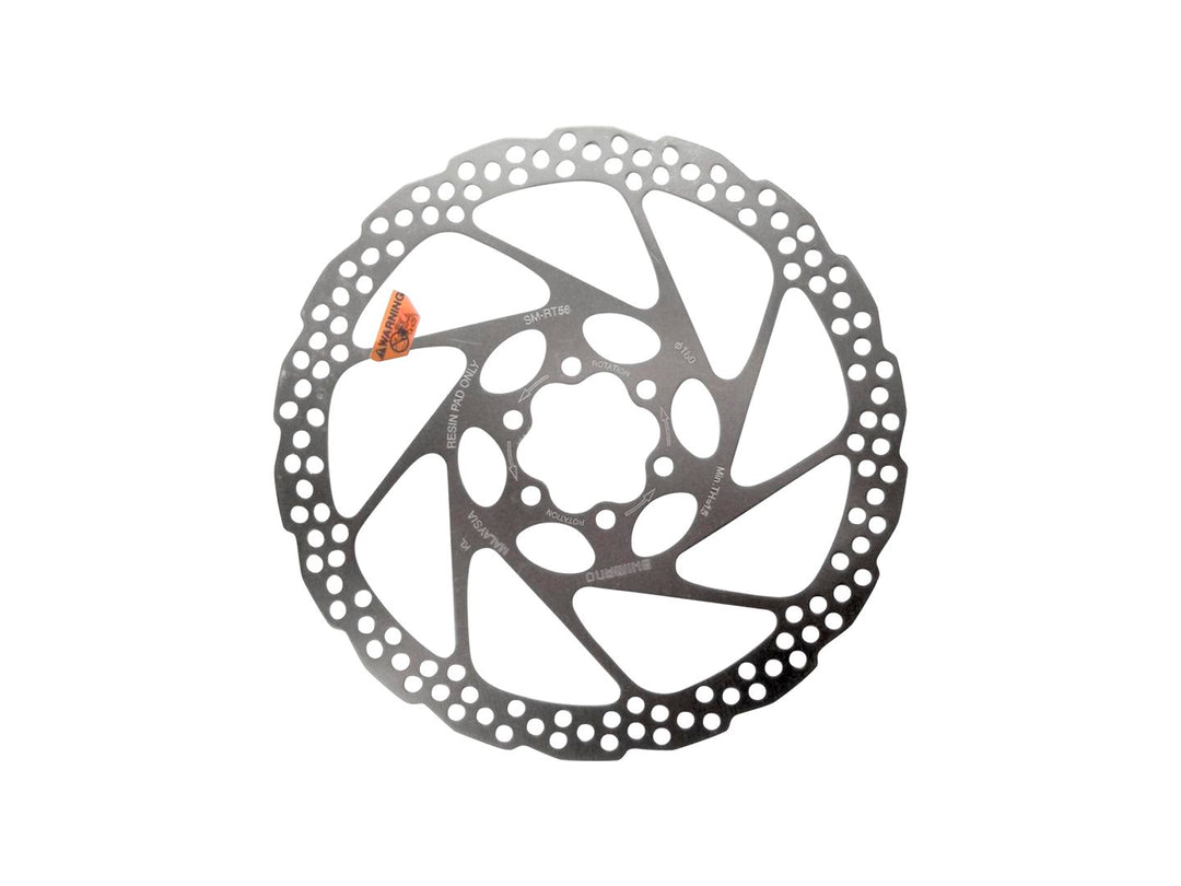 Disc Rotor Shimano Shimano Deore SM-RT56-MP Disc Brake Rotor - 180mm 6-Bolt For Resin Pads Only Silver Slate Gray
