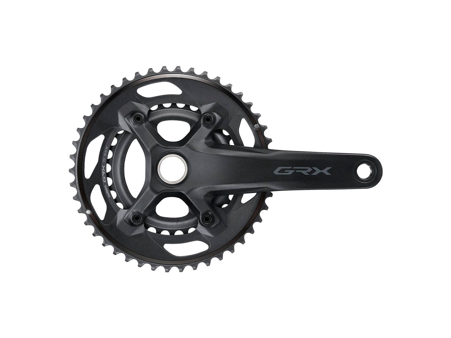 Shimano GRX FC-RX610-2 Crankset - 175mm 12-Speed 46/30t 110/80 BCD Hollowtech II Spindle Interface BLK