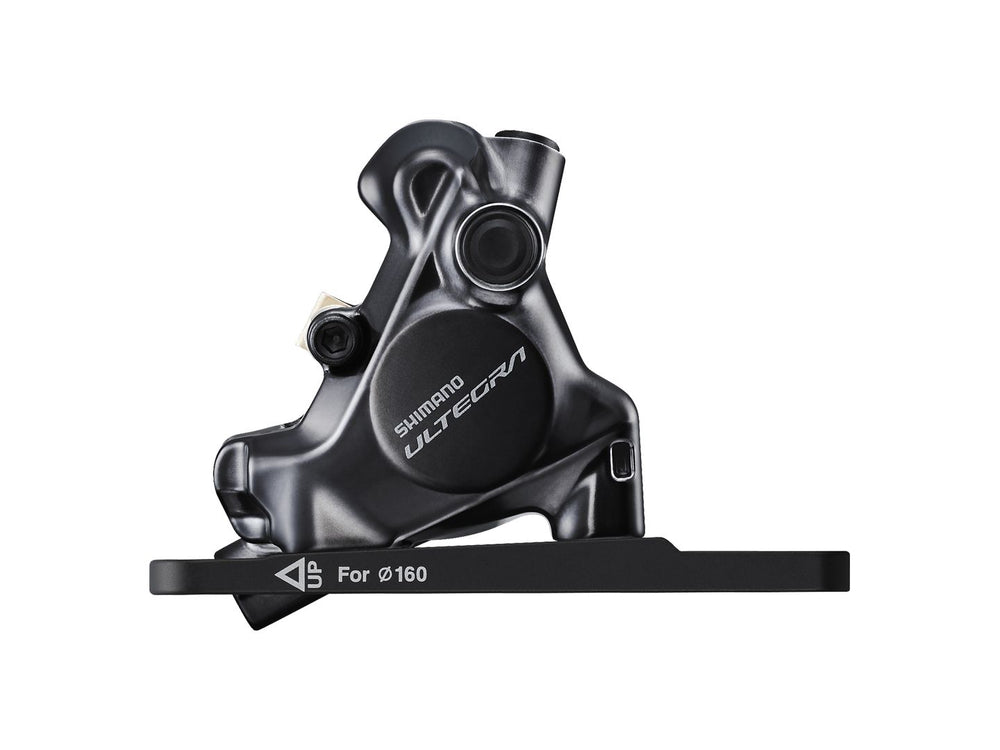 Disc Brake Calipers Shimano Shimano Ultegra BR-8170 Hydraulic Disc Brake Caliper - Front Flat Mount For 140/160mm Rotor Finned Resin Brake Pads Dark Slate Gray
