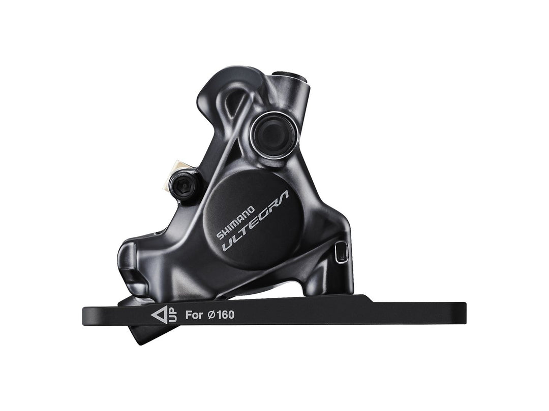 Disc Brake Calipers Shimano Shimano Ultegra BR-8170 Hydraulic Disc Brake Caliper - Front Flat Mount For 140/160mm Rotor Finned Resin Brake Pads Dark Slate Gray