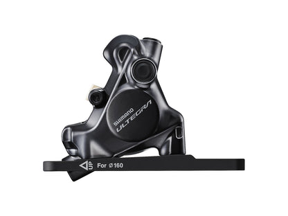 Shimano Ultegra BR-8170 Hydraulic Disc Brake Caliper - Front Flat Mount For 140/160mm Rotor Finned Resin Brake Pads