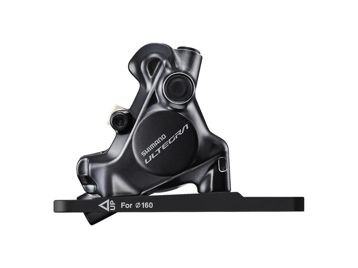 Disc Brake Calipers Shimano Shimano Ultegra BR-8170 Hydraulic Disc Brake Caliper - Front Flat Mount For 140/160mm Rotor Finned Resin Brake Pads Dark Slate Gray