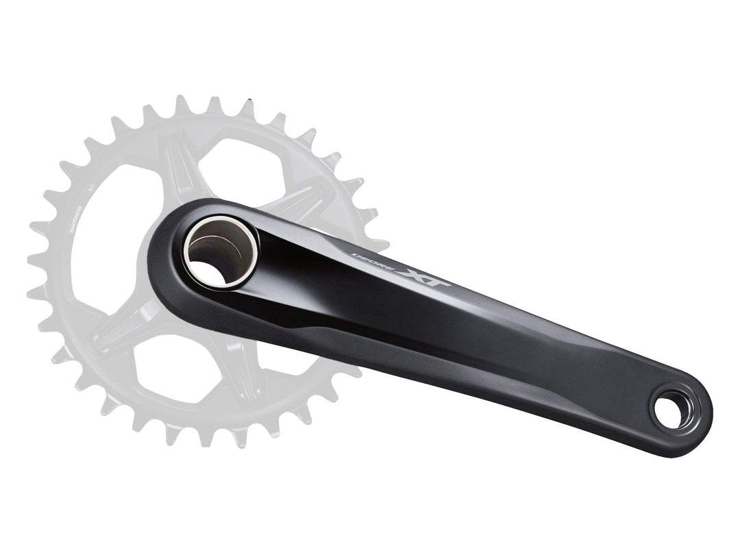 Cranksets and Arms Shimano Shimano Deore XT FC-M8100-1 Crankset - 175mm 12-Speed 1x Direct Mount Hollowtech II Spindle Interface BLK Light Gray