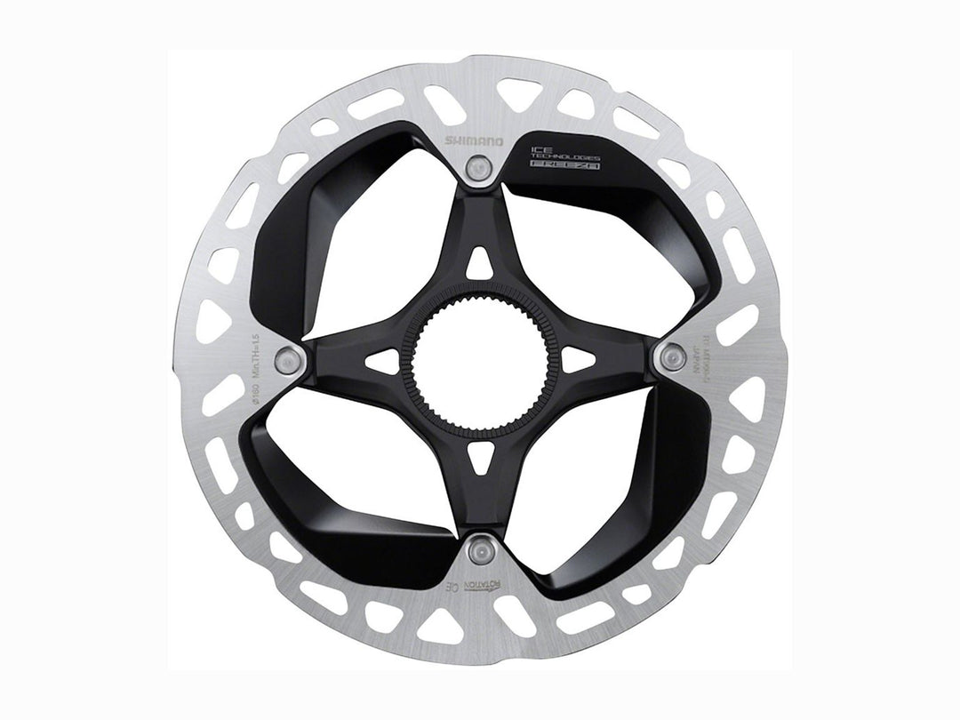 Disc Rotor Shimano Shimano XTR RT-MT900-SE Disc Brake Rotor - 160mm Center Lock External Tooth Lock Ring Silver/BLK Gray