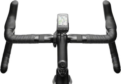 Bicycle handlebar with a computer display on a white background
