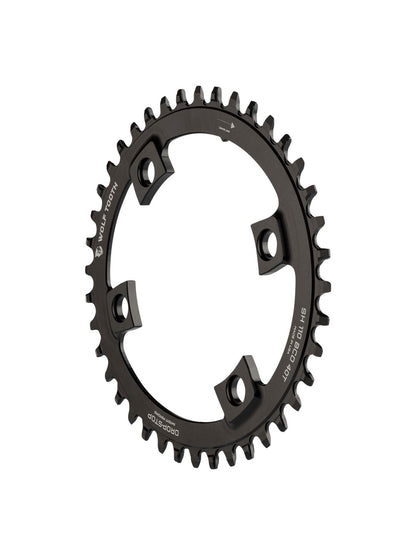 Wolf Tooth Elliptical Shimano 110 Asymmetric BCD Chainring - 42t 110 Asymmetric BCD 4-Bolt Drop-Stop For Shimano Cranks BLK