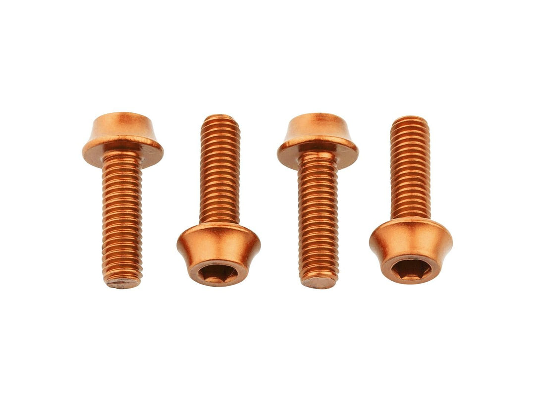 Water Bottle Cage Parts Wolf Tooth Wolf Tooth Water Bottle Cage Bolts - Set/4 Aluminum Orange Chocolate
