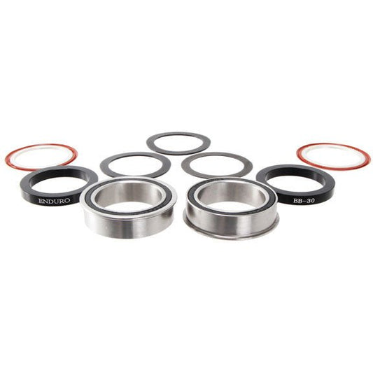 Bottom Brackets Enduro Enduro BB92 to 30mm Stainless Steel Bottom Bracket Gray