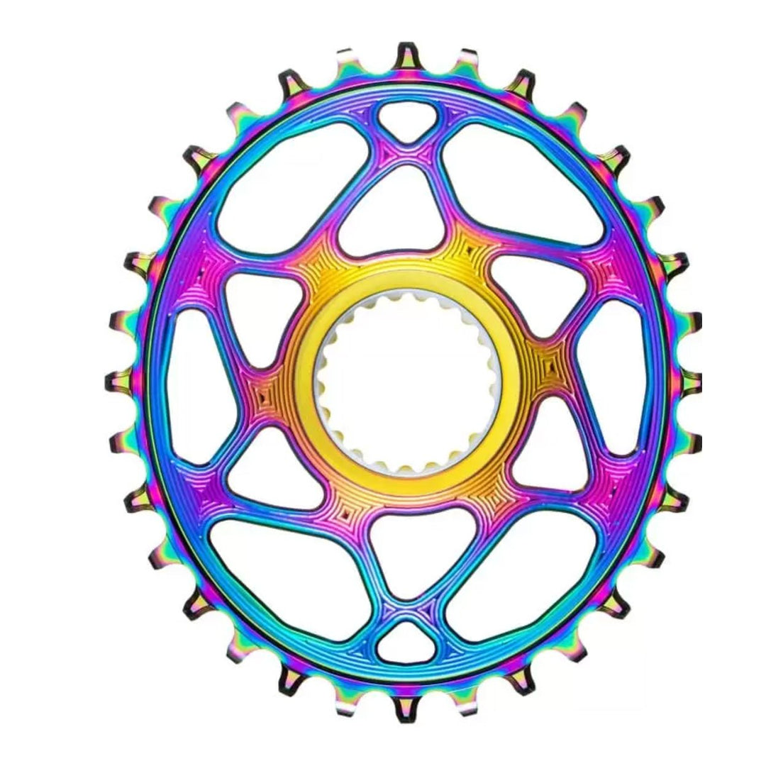 Chainrings Absolute Black Absolute Black Shimano Direct Mount Oval Chainring 32T - PVD Rainbow Thistle