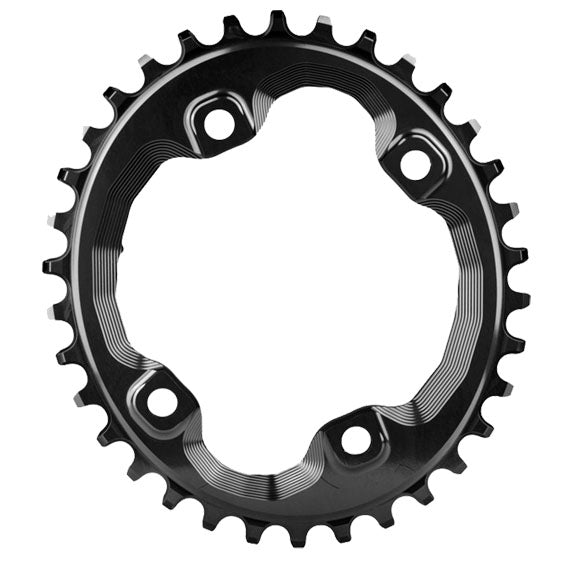 Chainrings Absolute Black absoluteBLACK Oval 96 BCD Chainring Shimano XT M8000 - 34t 96 Shimano Asymmetric BCD 4-Bolt Narrow-Wide BLK Dark Slate Gray