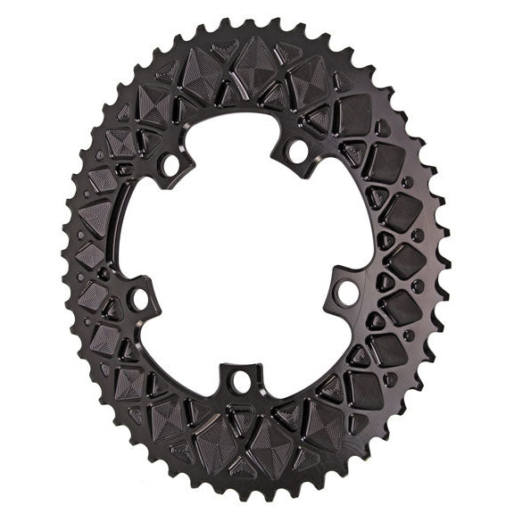 Chainrings Absolute Black Absolute Black Premium Oval Road Chainring 5x110BCD 50T - Black Dark Slate Gray