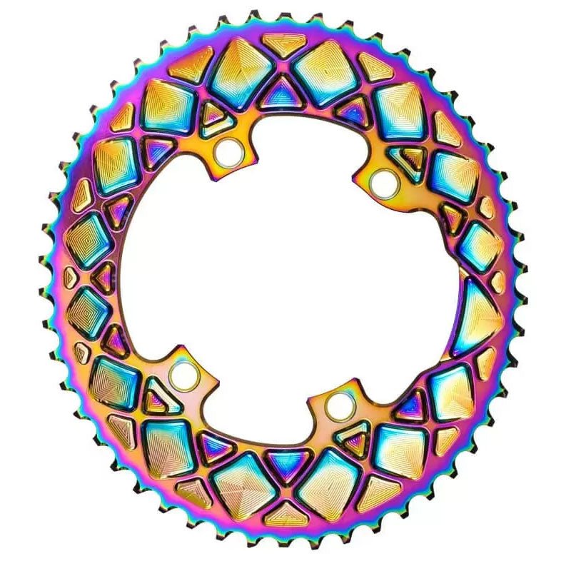 Chainrings Absolute Black Absolute Black Premium Oval Road 52T Shimano 9100/8000 - PVD Light Gray