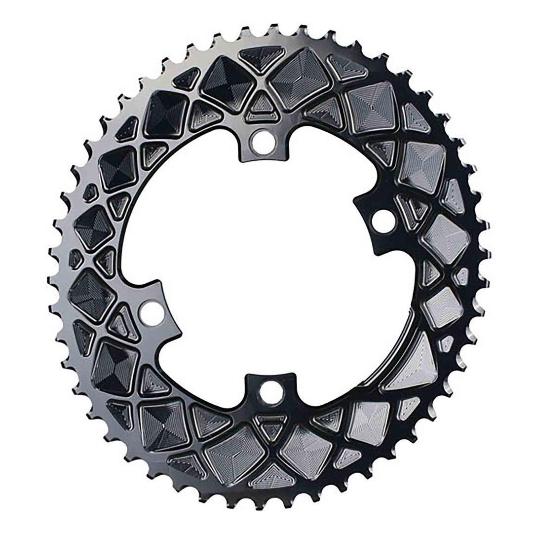 Chainrings Absolute Black Absolute Black Premium Oval Road Chainring 4x110BCD 50T - Black Gray