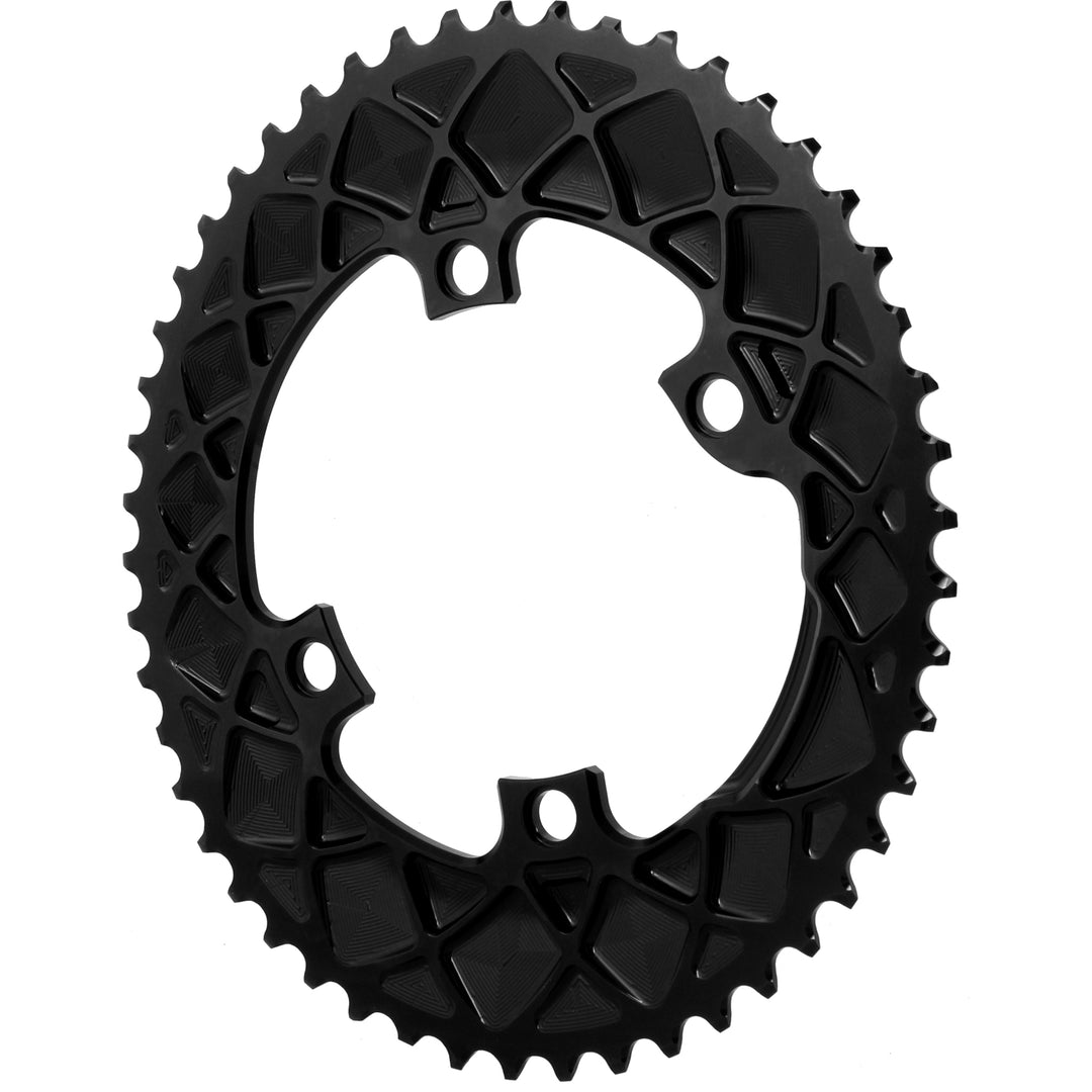 Chainrings Absolute Black absoluteBLACK Premium Oval 110 BCD Road Outer Chainring Shimano Dura-Ace 9100 - 50t 110 Shimano Asymmetric BCD 4-Bolt BLK Black