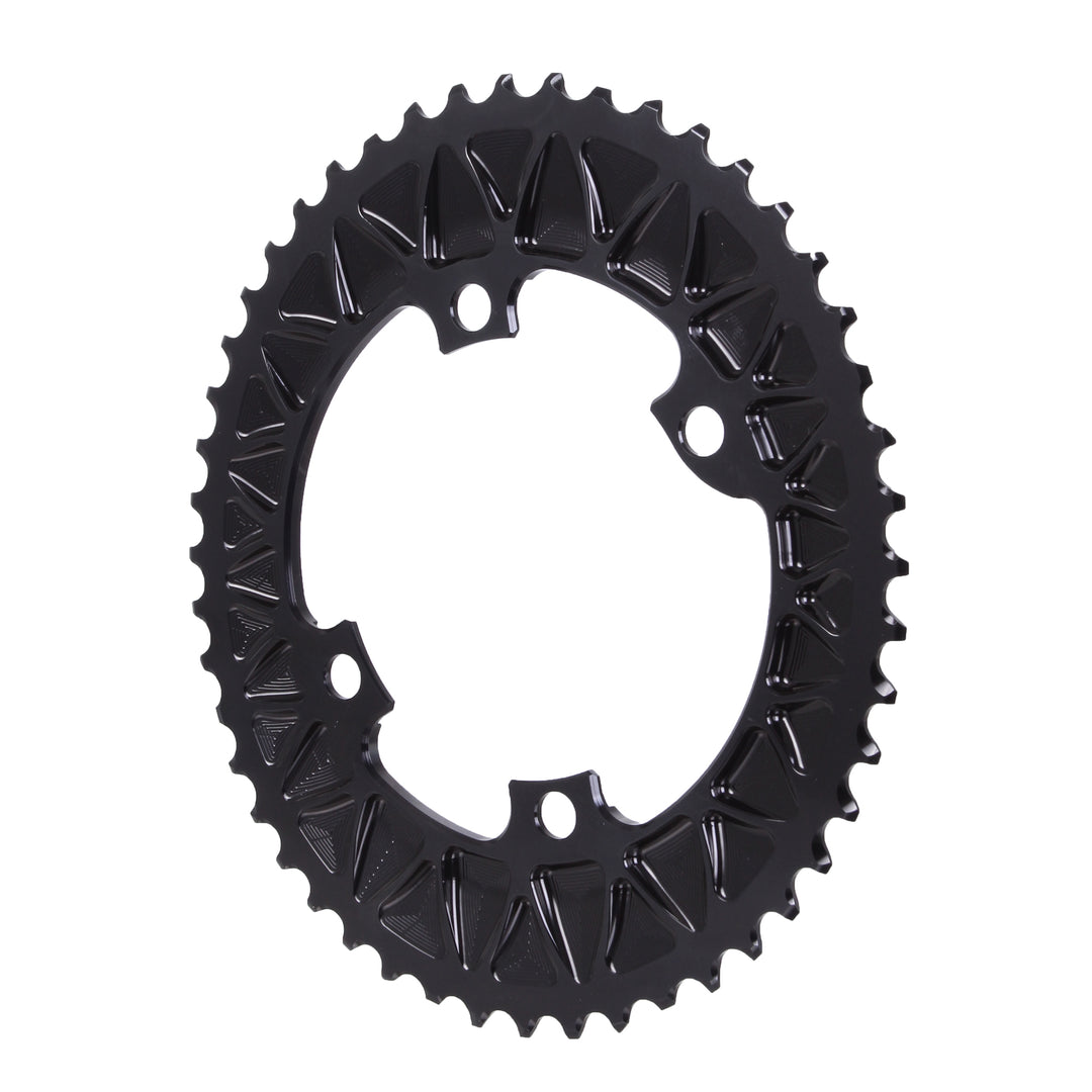 Chainrings Absolute Black absoluteBLACK Premium Sub-Compact Oval 110 BCD Road Outer Chainring - 48t 110 Shimano Asymmetric BCD 4-Bolt BLK Dark Slate Gray