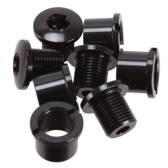 Chainring Bolts and Hardware Absolute Black absoluteBLACK Chainring Bolt Set - Long Bolts and Nuts Set of 4 Black Dark Slate Gray