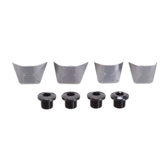 Nuts & Bolts Absolute Black Absolute Black Bolt Cover + Bolts Dura Ace 9100 Gray Light Slate Gray