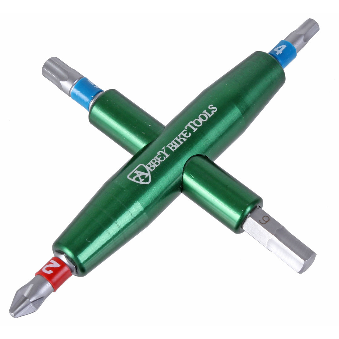 Hex Wrench Abbey Tools Abbey Tools 4-Way Multi-Tool with 4 5 6 #2 Jis Bits Sea Green