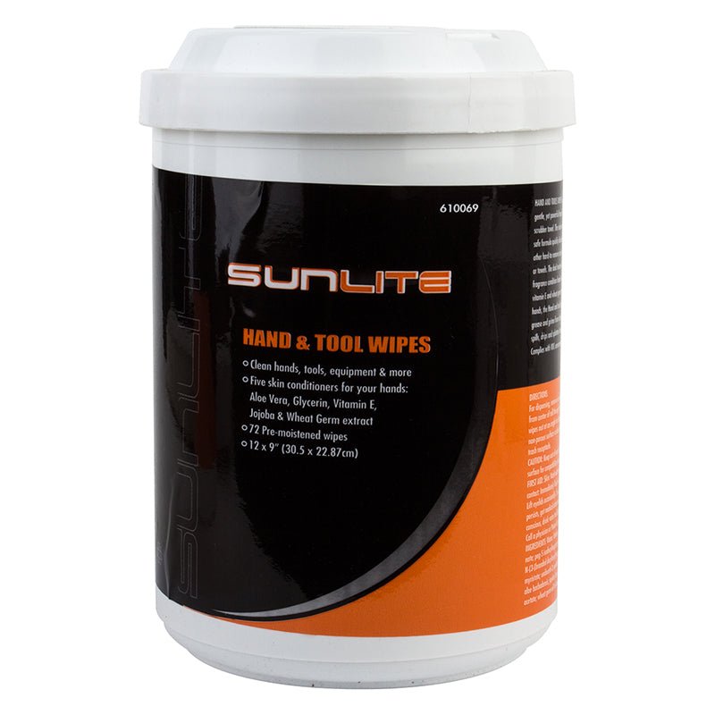 Sunlite Hand & Tool Wipes Hand and Tool wipe Jar of 72