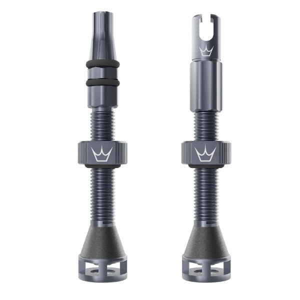 Peaty's Holeshot Fast Flow Tubeless Valves 42mm Slate Pair