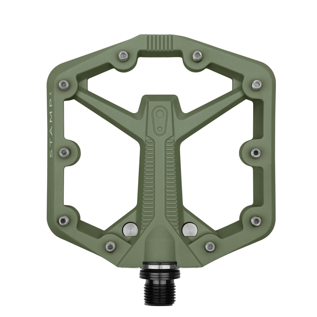Pedals Crank Brothers Crankbrothers Stamp 1 Gen 2 Pedals - Platform Composite 9/16" Green Small Dim Gray