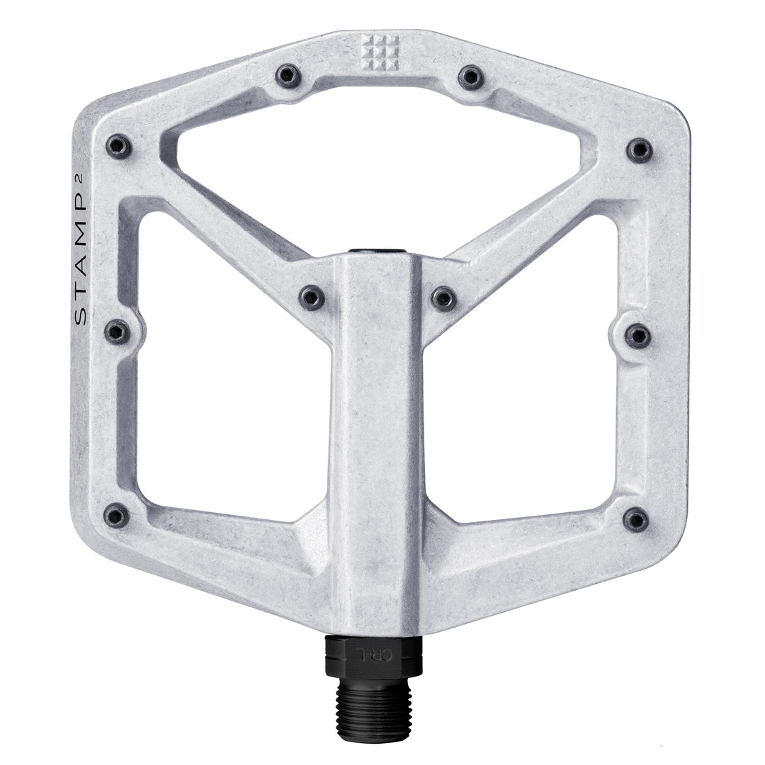 Pedals Crank Brothers Crankbrothers Stamp 2 Pedals - Platform Aluminum 9/16" Raw Silver Large Light Gray
