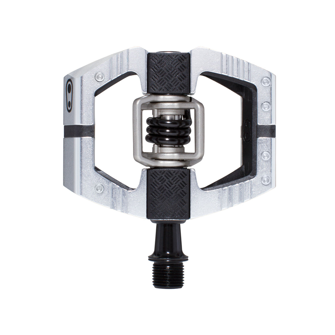 Pedals Crank Brothers Crankbrothers Mallet E LS Pedals - Dual Sided Clipless Platform Aluminum 9/16" High Polish Silver Dark Slate Gray