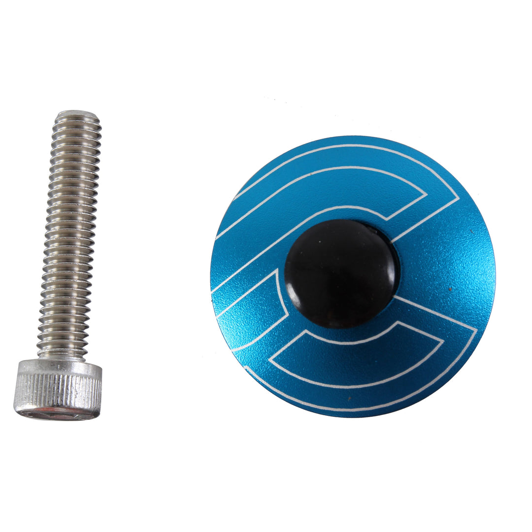Headset Accessories Cinelli Cinelli Top Cap Kit Cinelli 1-1/8" Alloy Steerers Blue Dark Cyan