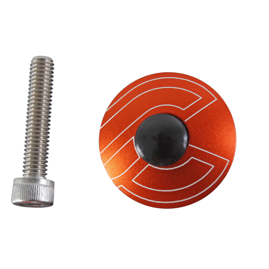 Headset Accessories Cinelli Cinelli Top Cap Kit Cinelli 1-1/8" Alloy Steerers Orange Firebrick