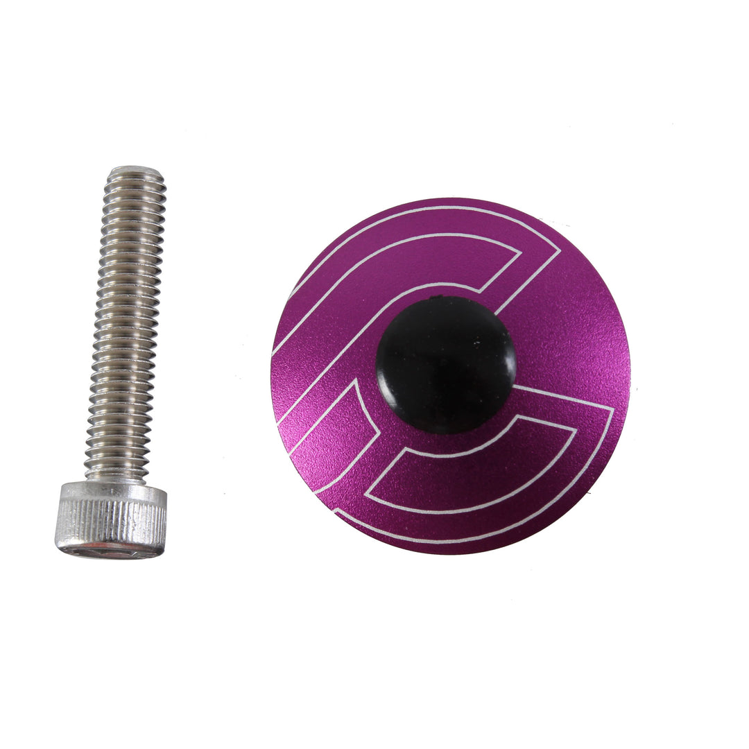 Headset Accessories Cinelli Cinelli Top Cap Kit Cinelli 1-1/8" Alloy Steerers Purple Dim Gray