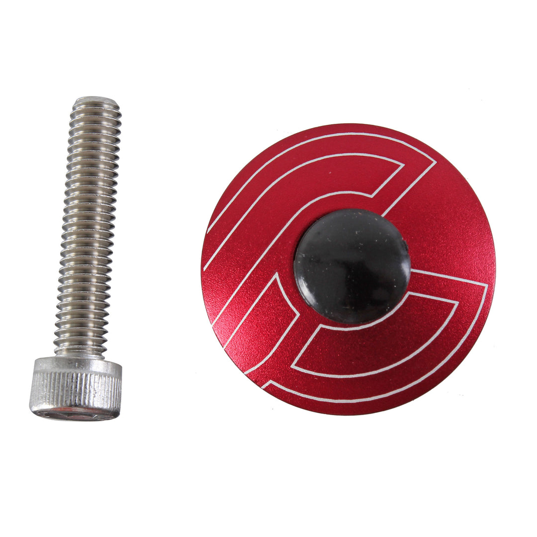 Cinelli Top Cap Kit Cinelli 1-1/8" Alloy Steerers Red