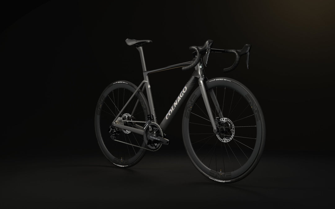 Colnago V5Rs in black on a studio background